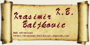 Krasimir Baljković vizit kartica